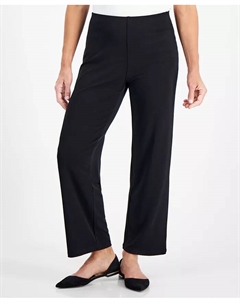 Брюки-кюлоты на резинке Petites Knit Wide-Leg Pull-On Pants, размеры Petite и Petite Short, черный Jm collection