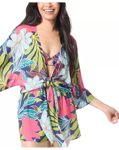 Женский комбинезон-накидка с глубоким V-образным вырезом, мультиколор Vince camuto