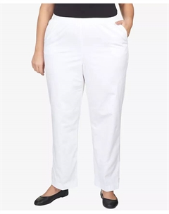 Женские повседневные брюки средней посадки Plus Size, белый Alfred dunner