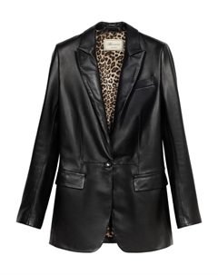 Кожаный пиджак, черный Blumarine