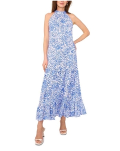 Платье без рукавов с высоким воротом, синий Vince camuto