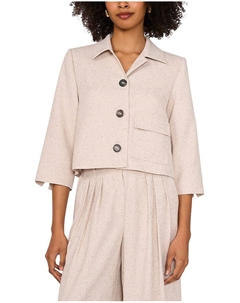 Короткая куртка с одним карманом, слоновая кость/кремовый Vince camuto