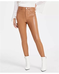 Женские узкие брюки из искусственной кожи, коричневый I.n.c. international concepts