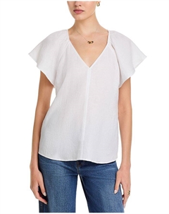 Кофта с V-образным вырезом и воланами на рукавах из льна Coastalina, белый Tommy bahama