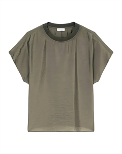 Драпированный топ с короткими рукавами, зеленый Marc o'polo