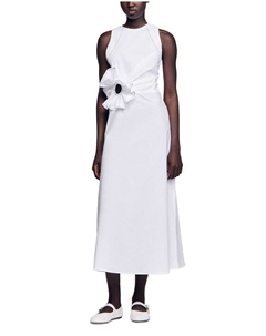 Платье макси с рюшами - Эксклюзив, белый Sandro