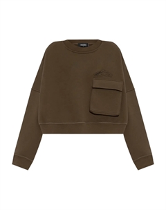 Укороченная толстовка с карманами, зеленый Dsquared2