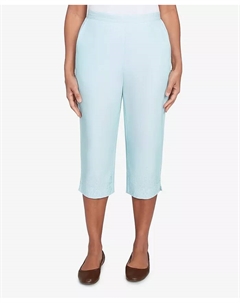 Укороченные брюки Petite St. Thomas с термоаппликацией и вышивкой, зеленый Alfred dunner