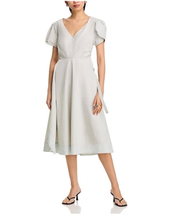 Платье с V-образным вырезом и рукавами "тюльпан", серый 3.1 phillip lim