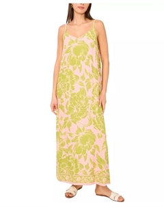 Женское макси-платье-комбинация с цветочным принтом, мультиколор Vince camuto