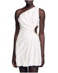 Асимметричное короткое платье Dalida, белый Sandro