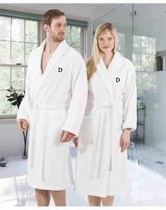 100% турецкий хлопок Персонализированный махровый банный халат - Белый Linum home