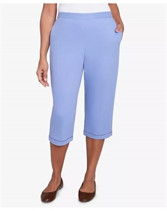 Женские расклешенные капри Santa Fe с кружевным подолом, синий Alfred dunner
