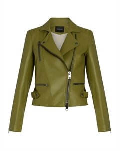 Байкерская куртка на молнии спереди, зеленый Simonetta ravizza