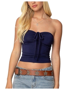 Топ Annelise без бретелек, синий Edikted