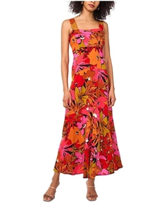 Платье с квадратным вырезом и ярусами, мультиколор Vince camuto