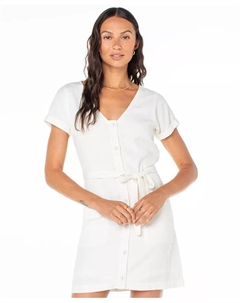 Мини-платье с короткими рукавами и поясом от юниоров Kona, белый Roxy