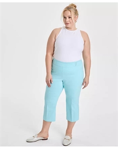 Капри с контролем живота больших размеров на резинке, синий Jm collection