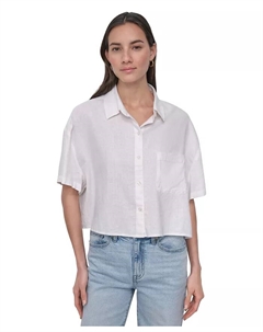 Женская оверсайз укороченная рубашка, белый Dkny jeans