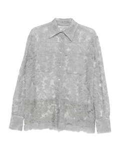 Рубашка из кружева с цветочным принтом, серый Ermanno scervino