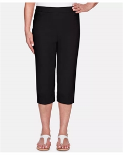 Укороченные классические брюки-кюлоты Petite Classic Allure Super Stretch Pull-On Clam Digger, черный Alfred dunner