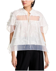 Шифоновый топ с завязкой на шее, белый 3.1 phillip lim