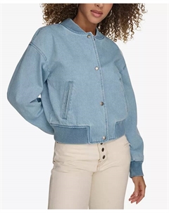 Женская укороченная джинсовая куртка-бомбер с ребристым краем, синий Levi's®