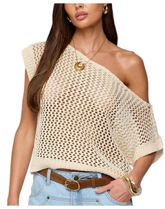 Трикс Топ с открытыми плечами вязаный, слоновая кость/кремовый Edikted