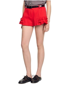 Шорты с рюшами, красный Sandro