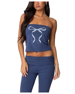 Топ-бюстье Aiyana с бантом и встроенным бюстгальтером, синий Edikted