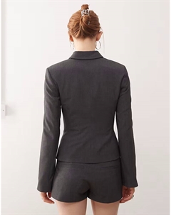 Приталенный блейзер Timon от в цвете темно-серый меланж Weekday