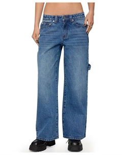 Узкие джинсы с низкой посадкой Petite Carpenter, средняя стирка Medium Rinse Wash, синий Edikted