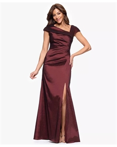 Женское асимметричное платье с плиссировкой и рукавами-колокольчиками, фиолетовый Xscape