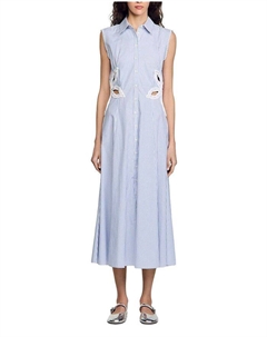 Макси-платье с вырезами и декором, синий Sandro