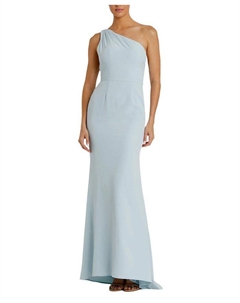 Платье-русалка из джерси с одним плечом, синий Mac duggal
