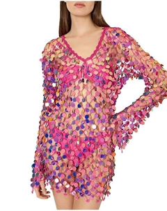 Вышитое кружевное платье-парео Swim Cover-Up, розовый Milly