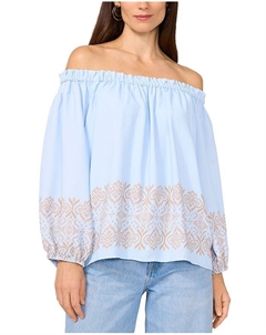 Топ с открытыми плечами, синий Vince camuto