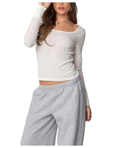 Топ с круглым вырезом Hailey, белый Edikted