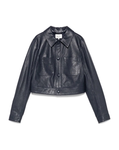 Кожаная куртка на молнии, синий Frame