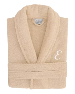 Линум Фонт 100% турецкий хлопок унисекс махровый халат, коричневый/бежевый Linum home