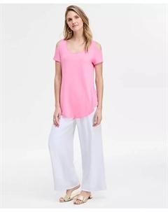 Женская блузка с короткими рукавами и вырезом "холодное плечо", красный Jm collection