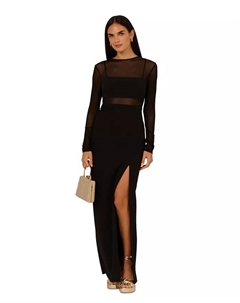 Женское платье-колонна с сетчатыми вставками, черный Adrianna