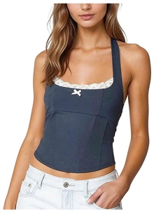 Топ-бюстье Peekaboo с кружевными бретелями, синий Edikted