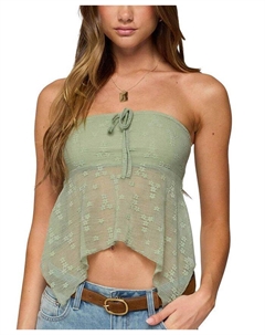 Вышитый прозрачный топ без бретелей, зеленый Edikted