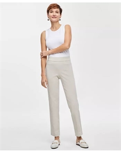 Женские брюки с контролем живота на резинке и зауженным кроем, коричневый/бежевый Jm collection