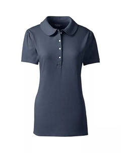 Женская поло с коротким рукавом и воротником Питер Пэн, розовый Lands' end