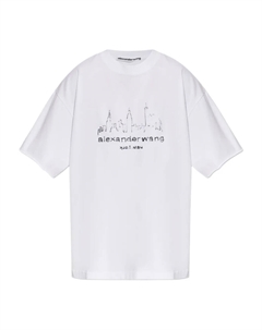 Футболка с принтом городского пейзажа, белый Alexander wang