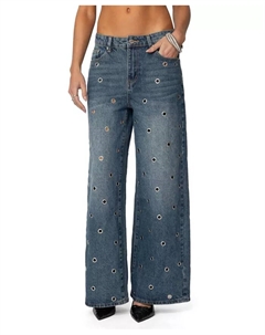 Женские джинсы Jainie Grommet с низкой посадкой, синий Edikted