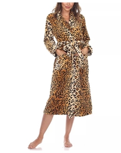 Женский длинный уютный халат с поясом для отдыха, мультиколор White mark