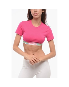 Укороченный топ с эластичной резинкой с логотипом, мультиколор Dsquared2